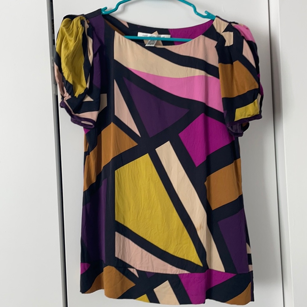 Diane von Furstenberg geometric colorful top